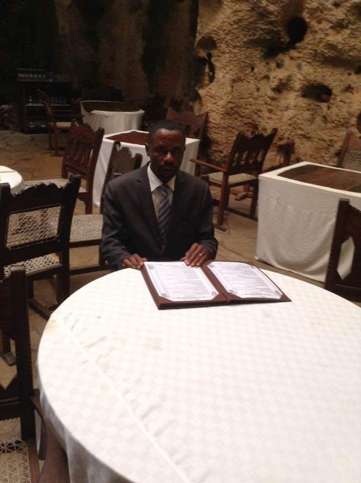 Dinner menu at the cave restaurant