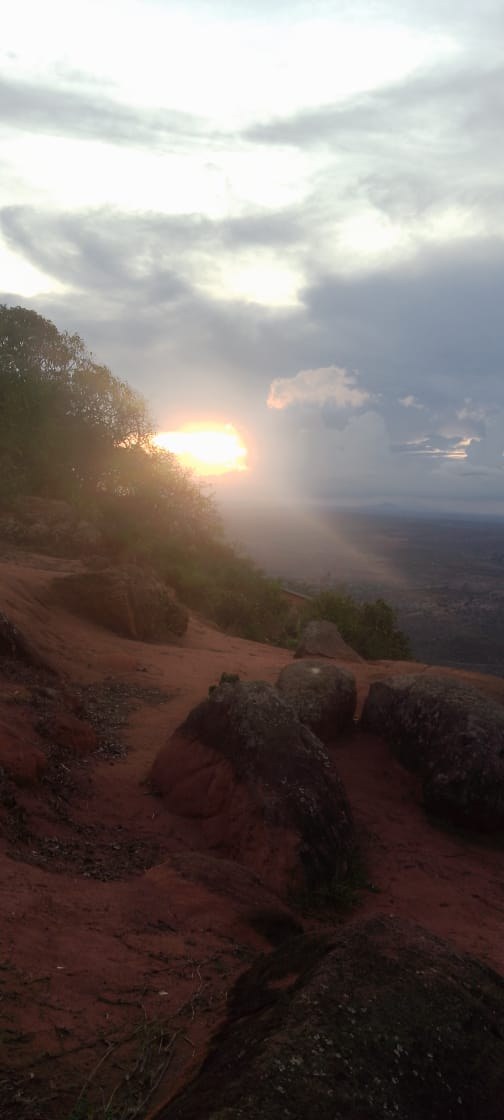 Sunset over the cliff edge near Marafa