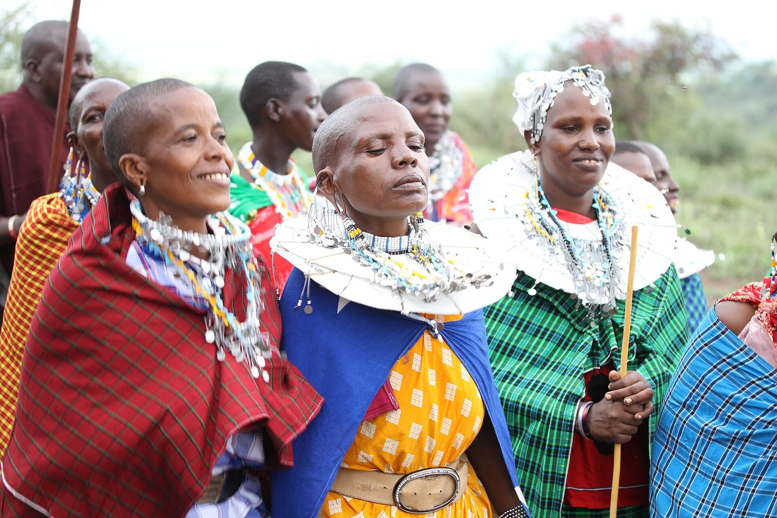 Maasai women in traditional dress