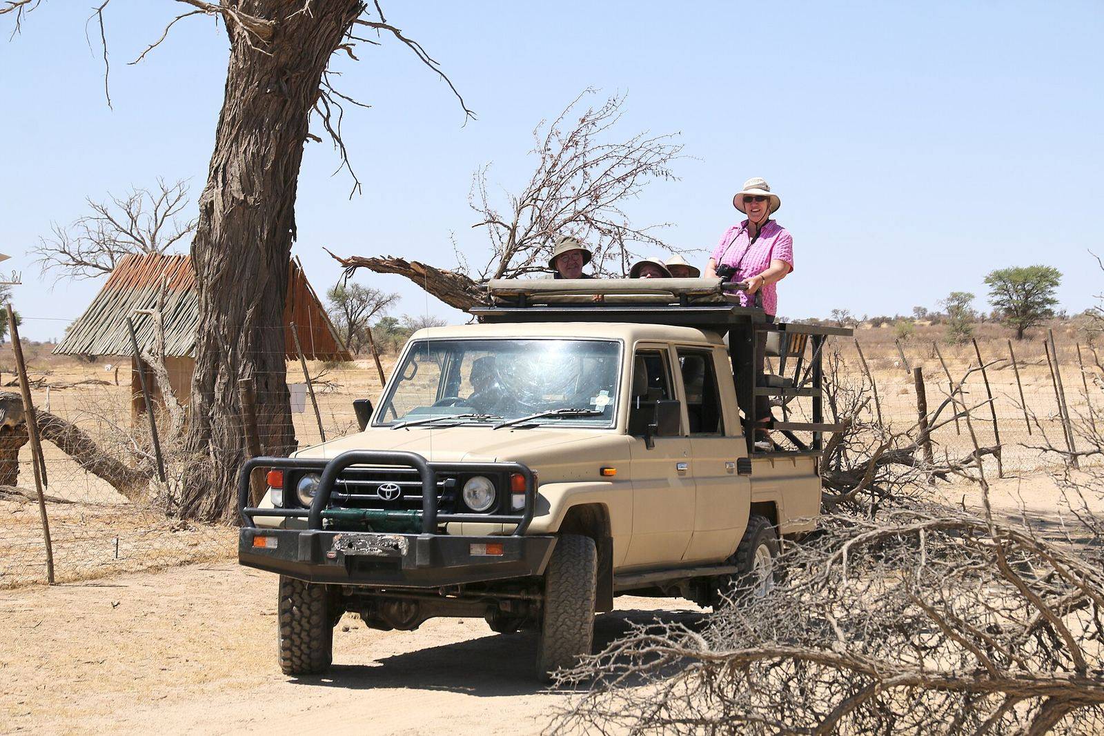 Safari and transfer vehicle on the coast road